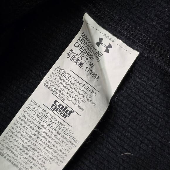 Under Armour ColdGear Pullover Men’s Medium Black Long Sleeves Loose Fit - Picture 7 of 7